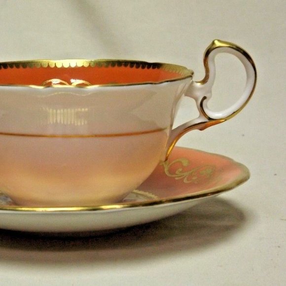 Aynsley Fine Bone China England Blush Floral Footed Tea Cup and Saucer - Picture 5 of 15